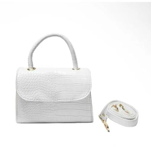 ELGO BAGS Stylish Mini Purse for Women | Small Handbag with Solid Pattern & Strap | Perfect for Casual and Party Use-White