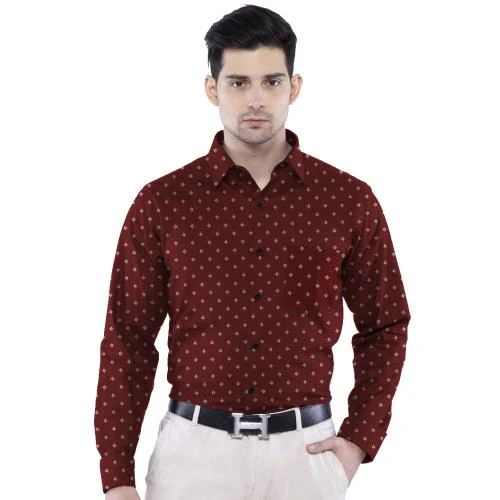 BINAYAK : WE DEAL WITH QUALITY ONLY - Men's Full Sleeve Cotton Casual Shirt - Ideal for Office, Party, and Everyday Wear
