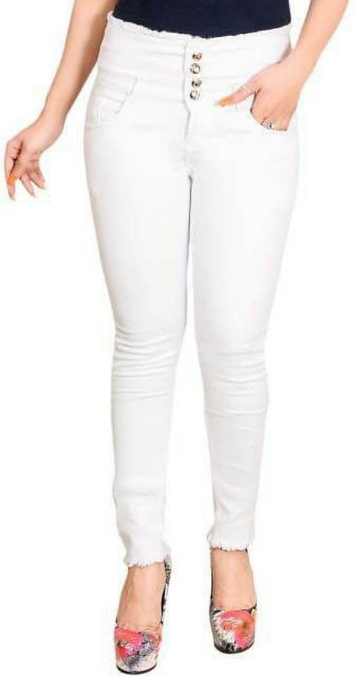 Queenie Women Light Blue Solid Denim Women Jeans