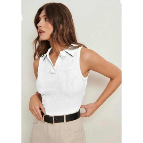 RS URBAN Casual Sleeveless Self Design Women White Top