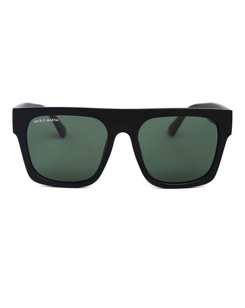 Retro Round Sunglasses for Men and Women, Unisex Polarized 100% UV Protected Sunglasses, Goggles, Large Size, Matt Black Frame with Green Lens by Micelo Martin, Gifts for Men, Women, Husband, Birthday