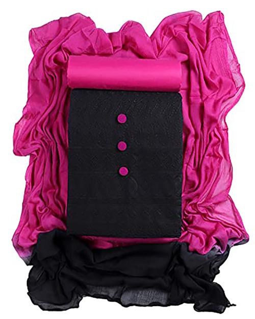 Sun Fashion and Lifestyle Women Pink Lucknow Chikankari Cotton Unstitched Salwar Suit Dress Material