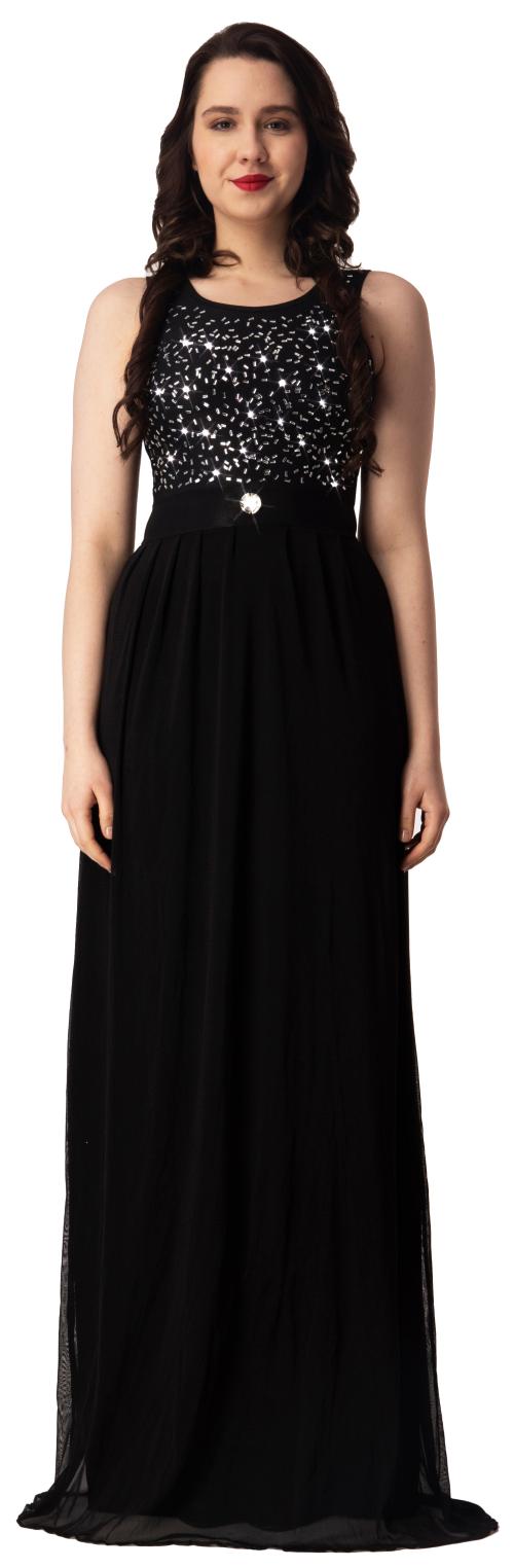 EastBay Women Embellished Glass Stoned Poly Lycra Party Gown Dress - Medium