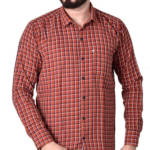 Marc Laurent Men Red Checkered Cotton Blend Casual Shirt (XL)