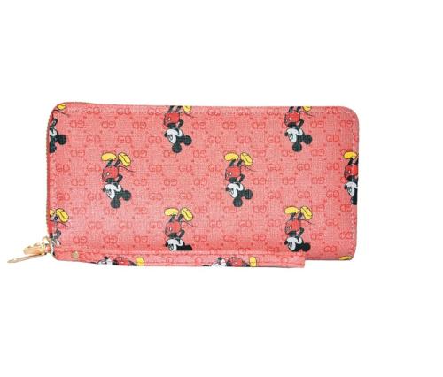WANQLYN Red Polyester Cartoon Mickey Purse with Card Holder - 20 x 90 x 200 mm