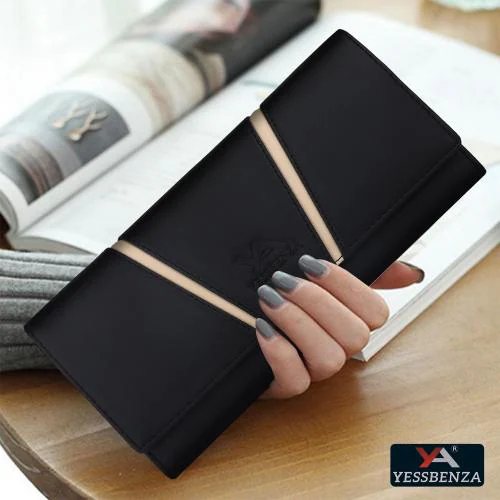 Ladies Fashionable Black Handbags Hand Clutch Purses Wallets