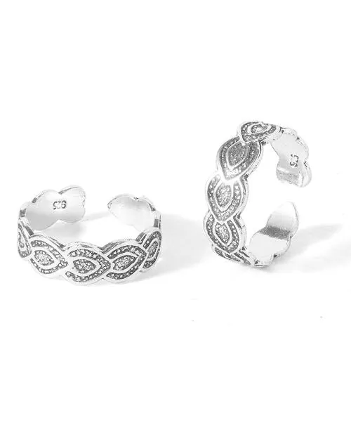 Buy ELOISH Sterling Silver Pair of Beautiful Leaves Design Toe Rings