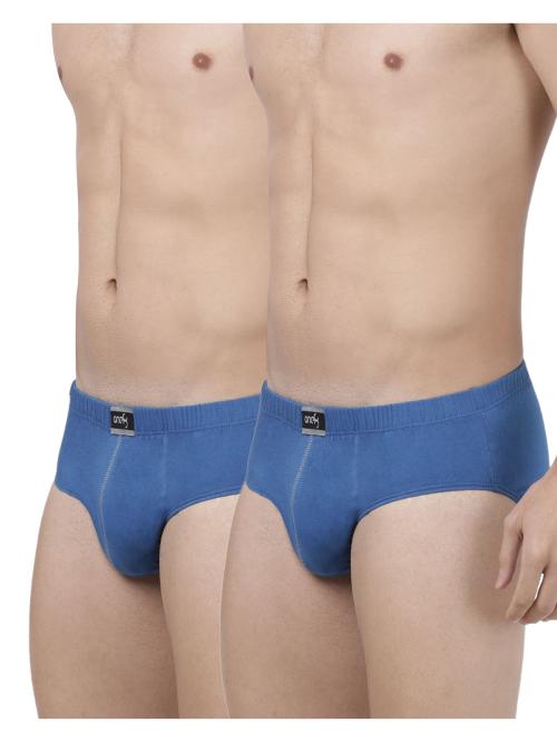 One8 by Virat Kohli - Men Royal Blue Super Combed Cotton Bold Brief- Pack of 2