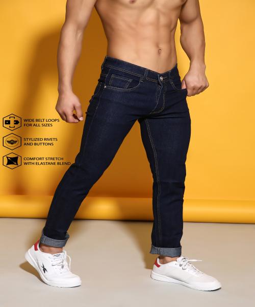 Southee Men Denim Mid Wash Slim Fit Blue Jeans