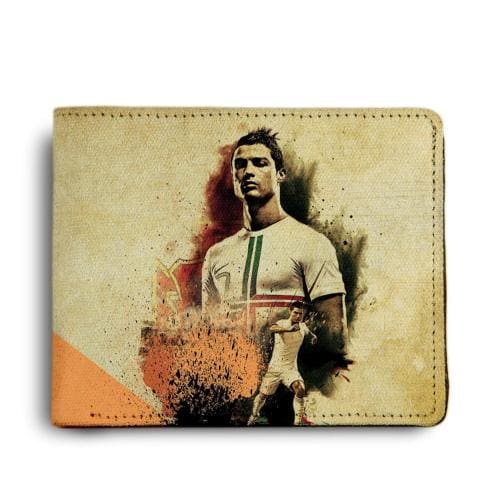 Shopmantra Beige Pu Leather Cristiano Ronaldo Printed Wallet (BT0000000B)