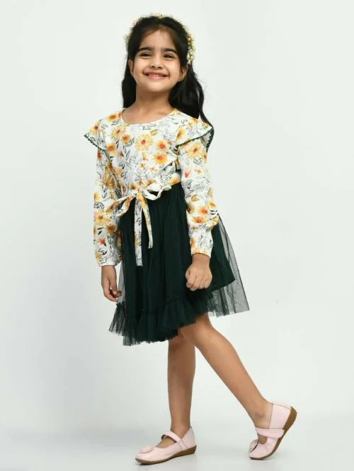 Bella Moda Girls Casual printed Dress 100% Cotton