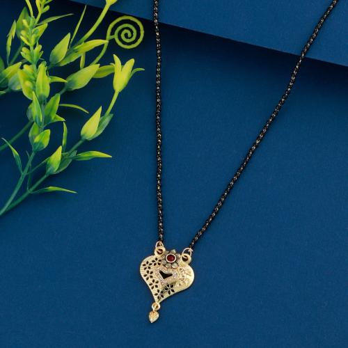Buy Traditional Gold Plated Heart Pendant Mangalsutra for Women Online
