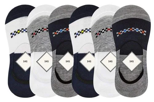 S4S Men & Women Printed Cotton Loafer Socks, No Show socks (Dark Colours_Pack of 6)