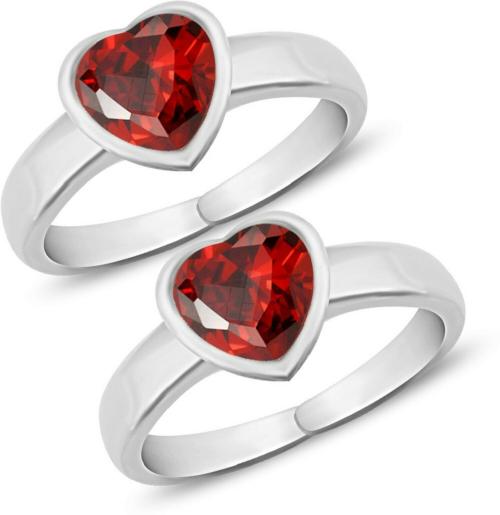 Parnika Heat Design Solitaire CZ Hallmark 92.5 Sterling Silver Cubic Zirconia Toe Ring ()