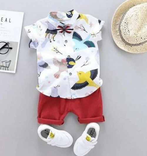 Tiny Brezy Baby Boys & Baby Girls Party Shirt and Shorts White|baby sets