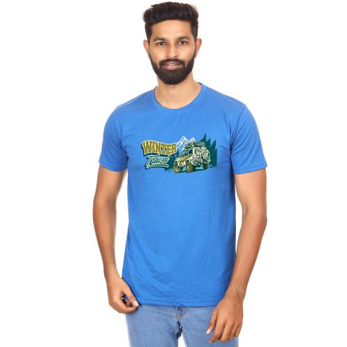 HUMUS Men classic blue winter travel regular fit tshirt