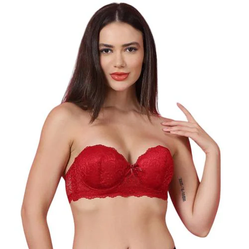 PrettyCat Women Maroon Lightly Padded Balconette Bra