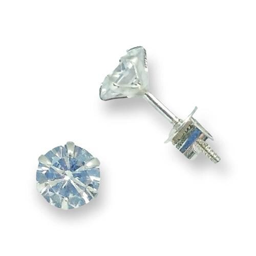 Premokshi Round Cubic Zirconia Stud Earrings 5mm