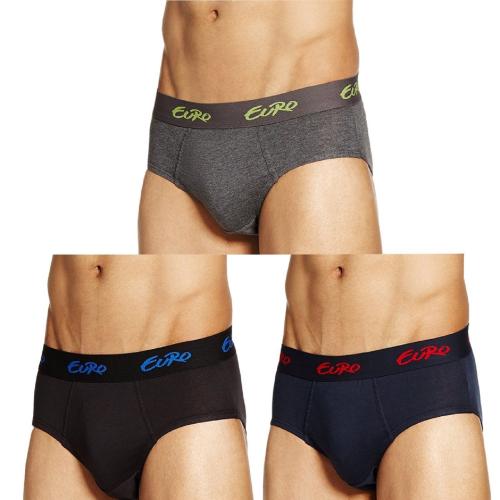 EURO MICRA MENS COTTON BRIEF PACK OF 3