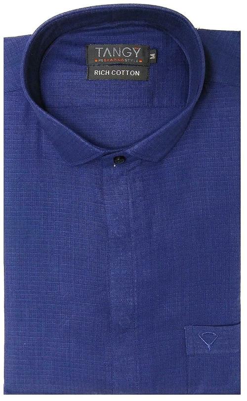 TANGY Mens Navy Blue Casual Shirt, XXL