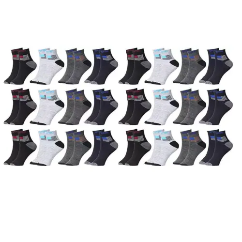 BOLLAR Men's stylish sport socks Assorted colors ( pack of 24 )