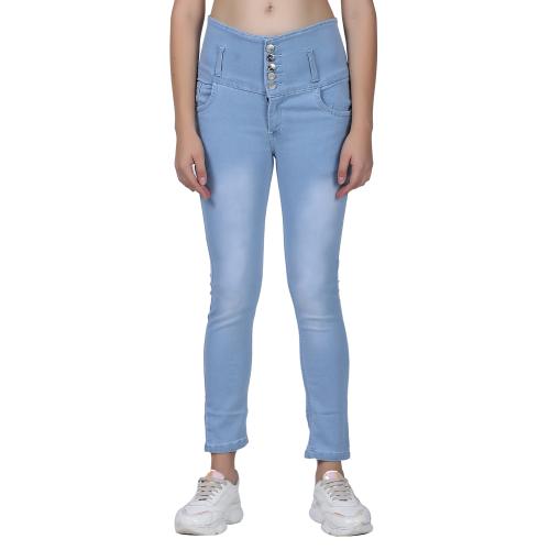 NEON 9 Girls Slim Fit Broad Belt Designer Denim Jeans