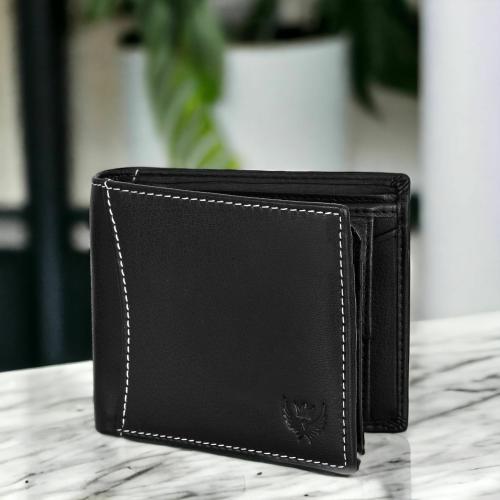 Lorenz Bi-Fold Black PU Leather Wallet for Men | WL-91