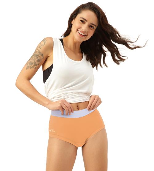 FREECULTR Women's Flamingo Orange Solid Modal Hipster Briefs