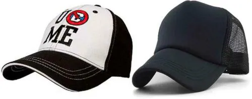 Babji Men John Cena and Black Net Baseball Cap (Pack of 2)