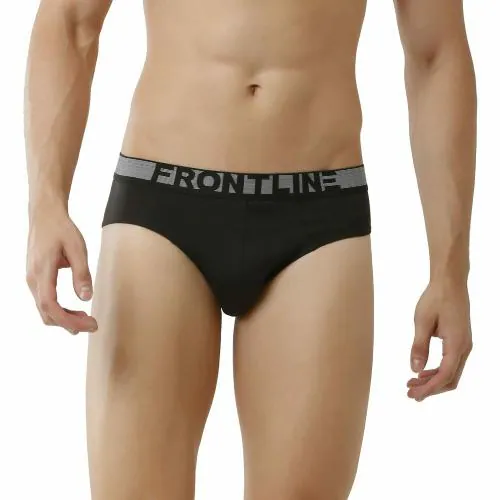 Rupa Frontline Men's Charcoal Solid 100% Cotton Briefs
