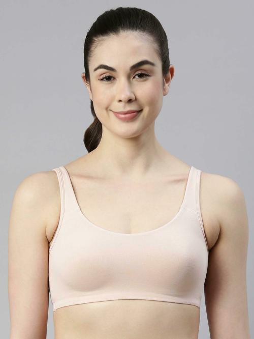 Enamor SB06 Low-Impact Cotton Lounge Bra for Women- High Coverage, Non Padded and Wirefree