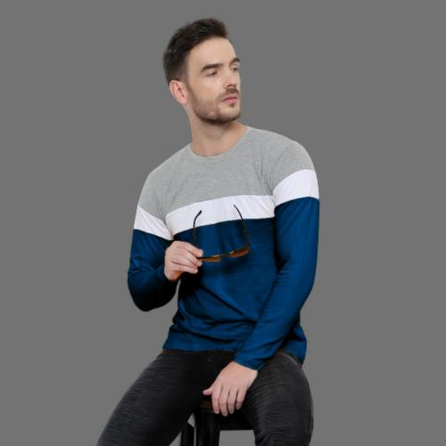 Dione Fashion Women's Casual Color Block Cotton Blend T Shirt Multicolor Size M