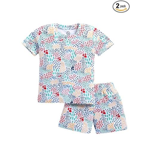 TISTA Pure Cotton T-Shirt and Shorts | Graphic Printed Tess and Shorts Unisex Baby | for Boys & Baby Girls | Half Sleeve T-Shirt | Casual Clothing Set (2-3 Years, Nature)