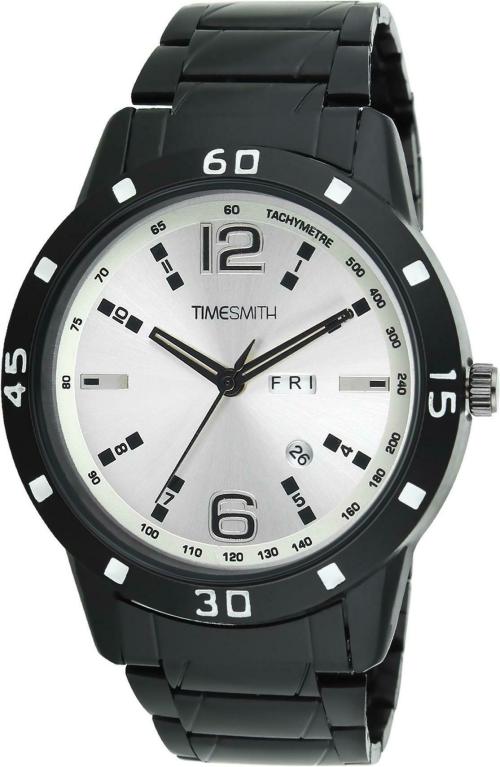 Timesmith Analog White Dial Black Strap Watch for Men (TSC-037 ipd) - Pack of 1 Analog Watch