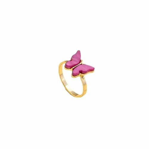 Pinapes Butterfly Style Pink Ring, Girls Women