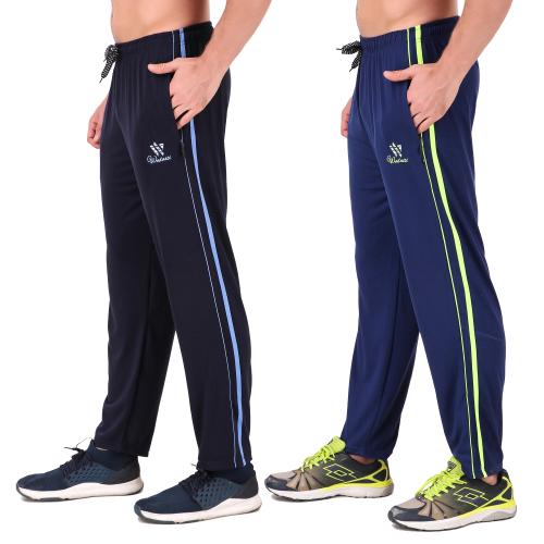 Walaiti Men's Slim Fit Cotton Track Pants with Drawstring Elastic Waistband, Lower for Jogging Sports & Dailywear Pack of 2