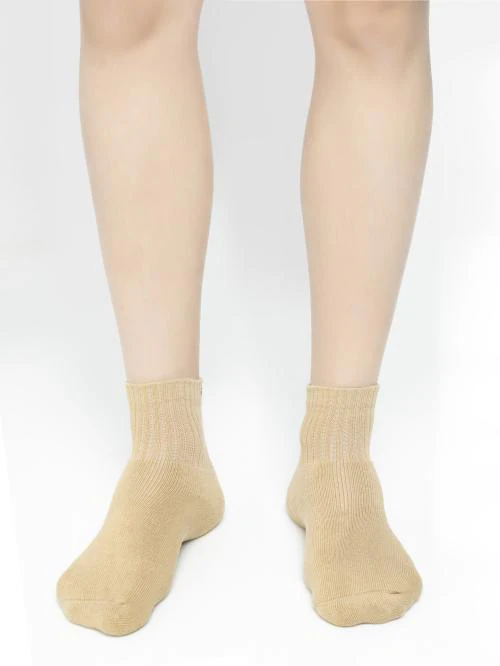 Jockey 7036 Men's Khaki Solid Cotton Blend Pack of 1 Ankle-Length Socks