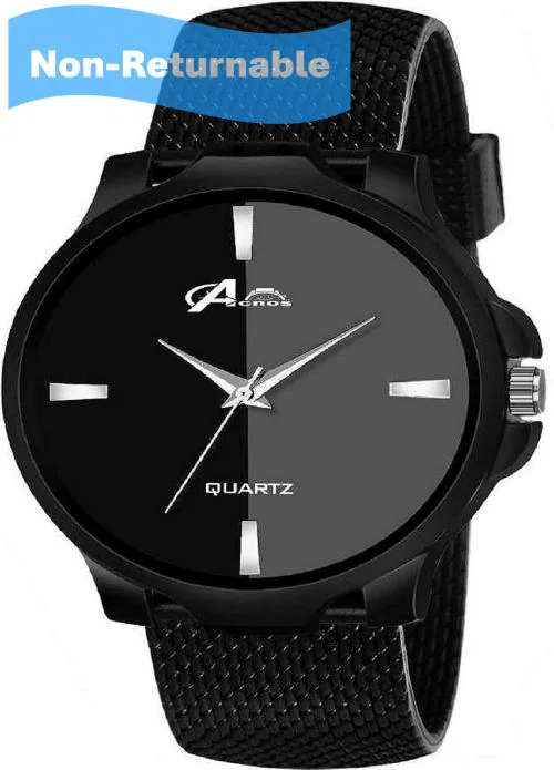 Acnos Analog Black Dial Black Strap Watch For Men and Women - (AC-251)