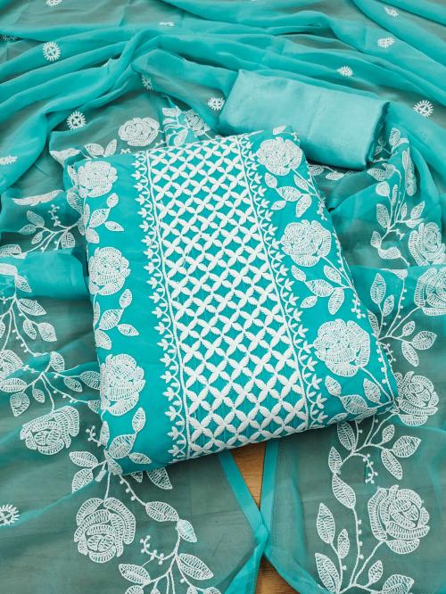 Panzora Georgette Glamour Unstitched Salwar Suit Dress Material