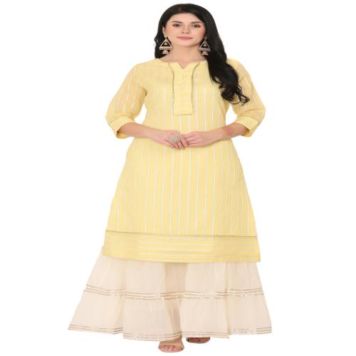 Jivitha Corporate Kurta Made Out of Chanderi Silk with Trendy Colours for Women(LemonYellow)