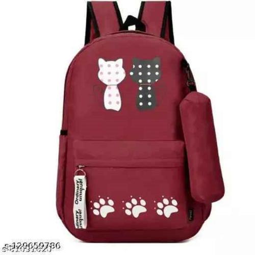 25L Trendy School College Bag Backpack-Maroon