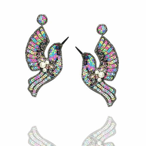 Vinca Jewel's Bird inspired seed bead earrings for women & Girls -Fuschianet Accessories Lightweight Boho Sequins Drop jewelry- Perfect for Occasions like Wedding,Anniversary and Valentine's day