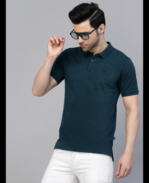 Rigo Men Teal Polo T-shirt