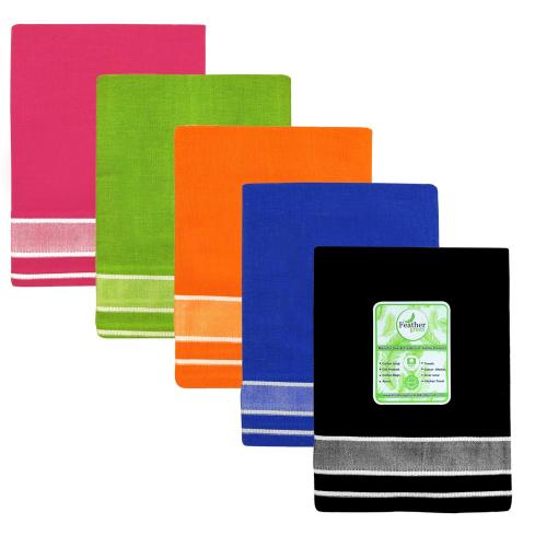 FEATHER GREEN COLOUR FANCY PLAIN COTTON BLENDED LUNGI 02 Meters