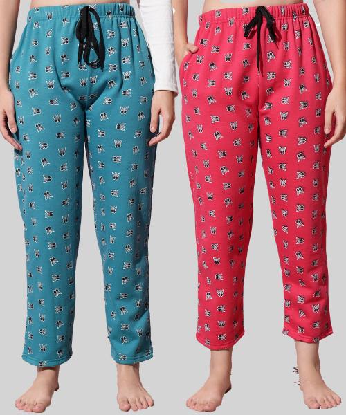 Anixa Women Multicolor9 Cotton Printed Pack of 2 Pyjamas