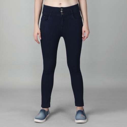 Glossia Fashion Navy Women Jeans High Waist Ankle Length |Stretchable Denim Slim Fit Jeans For Girls