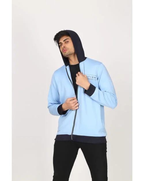 SYCOO FASHIONS Mens Rock SKY BLUE Regular Hoodie Jacket