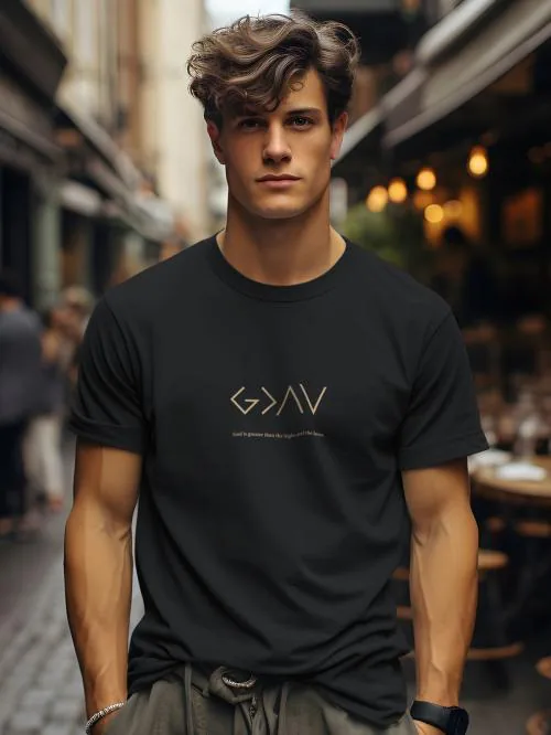 BULLMER Black Trendy Printed Cotton Blend Crew Neck / Round Neck Half Sleeve Tshirt for Men | Non Returnable