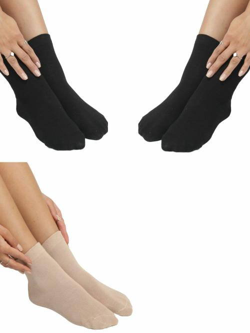 Buy N2S NEXT2SKIN Women's Ankle Cotton Tube Socks (Skin Black) Online