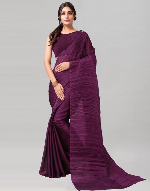 Satrani Women Georgette Wine Dyed Saree | sarees for Women| saree | sarees